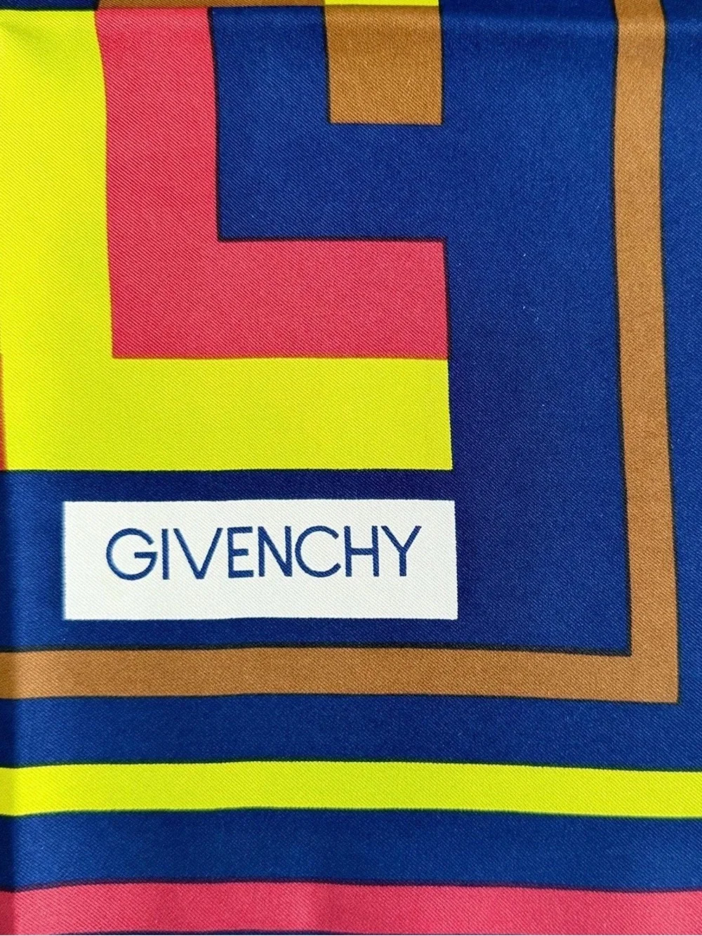 Givenchy Vintage Silk Geometric Grecca Key Print Scarf